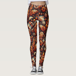 Fall Autumn Play Löv Orange Black Beige Leggings