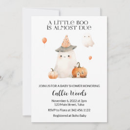 Fall Autumn Pumpkin Ghost Baby Shower Inbjudningar