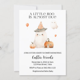 Fall Autumn Pumpkin Ghost Baby Shower Inbjudningar