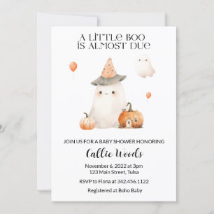 Fall Autumn Pumpkin Ghost Baby Shower Inbjudningar