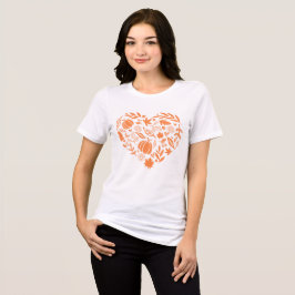 Fall Autumn Pumpkin Löv Heart T Shirt