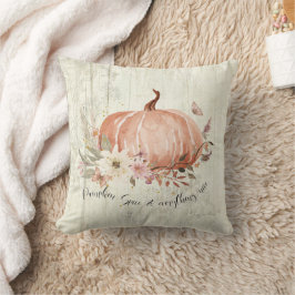 Fall Autumn Pumpkin Spice All Nice Blommigt T Kudde
