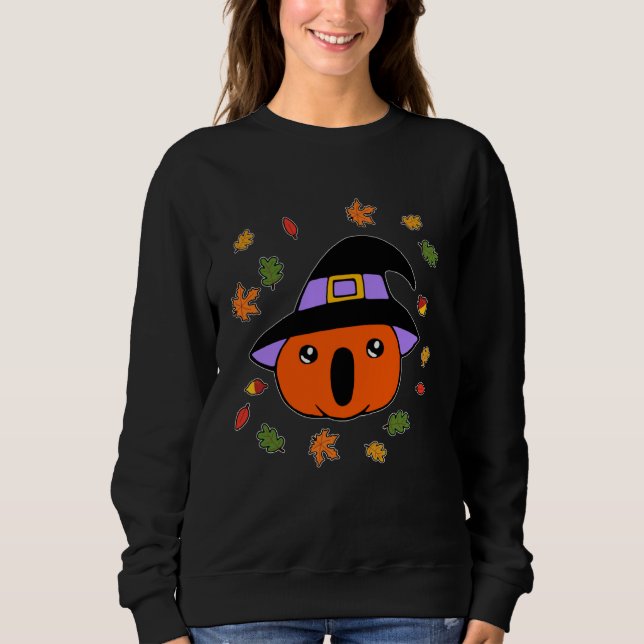 Fall Autumn Pumpkin Witch Halloween Costume With L T Shirt (Framsida)