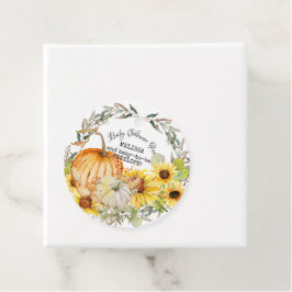 Fall Autumn Pumpkins n SunblommBaby Shower Art Gåvor Etiketter