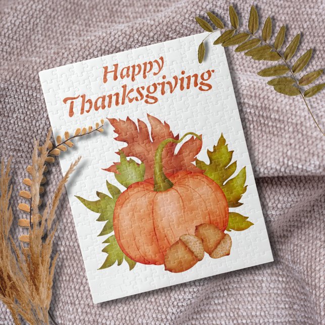 Fall Autumn Rustic Pumpkin Happy thanksgiving Pussel (Skapare uppladdad)