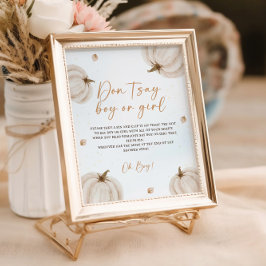 Fall Autumn Shower Game Sign Poster