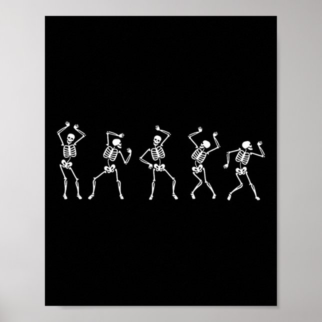 Fall Autumn Skeleton Dancing Poster (Framsidan)