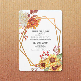 Fall Autumn Sunflower Wedding Invitation Inbjudningar
