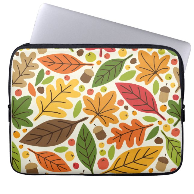 Fall Autumn Thanksgiving Harvest Löv Falling Laptop Fodral (Framsidan)