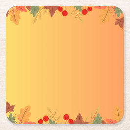 Fall Autumn Thanksgiving Harvest Löv Falling Underlägg Papper Kvadrat