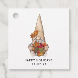 Fall Autumn Whimsical Nordic Harvest Gnomes Gåvor Etiketter