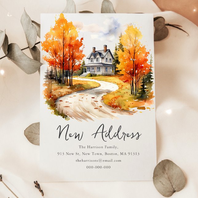 Fall Autumnal House | Nya Adressen Anteckningskort (Skapare uppladdad)