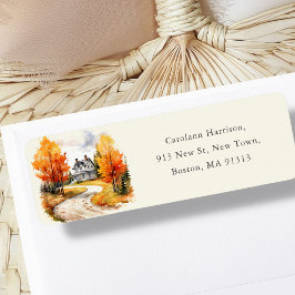 Fall Autumnal House | Nya Adressen Returadress Etikett