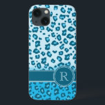 Fall av bläckfiskdjur med monogram ipad<br><div class="desc">En unik leopard skriver ut stil monogram fodral i akvablått hues. Anpassa det här objektet med ditt ursprungliga. Det här exemplet lyder: R. Detta originella unika mönster är designat av Sarah Trett.</div>