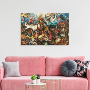 Fall av de upproriska änglarna Pieter Bruegel, ä Canvastryck