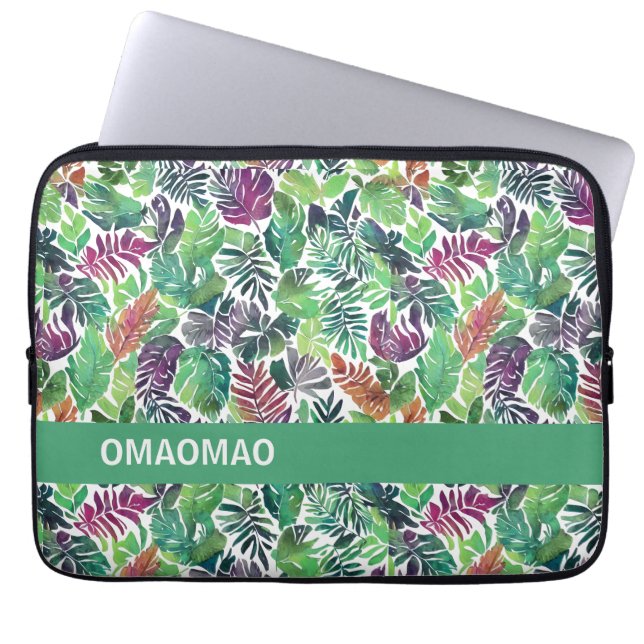 Fall av det tropiska Handflatan-Löv-Mönster iPad Laptop Fodral (Framsidan)