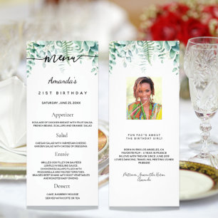 Fall av roligt av foto från Menu eucalyptus greene Reklamkort