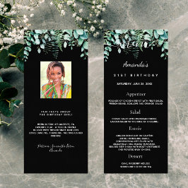 Fall av roligt av foto från Menu eucalyptus greene Reklamkort