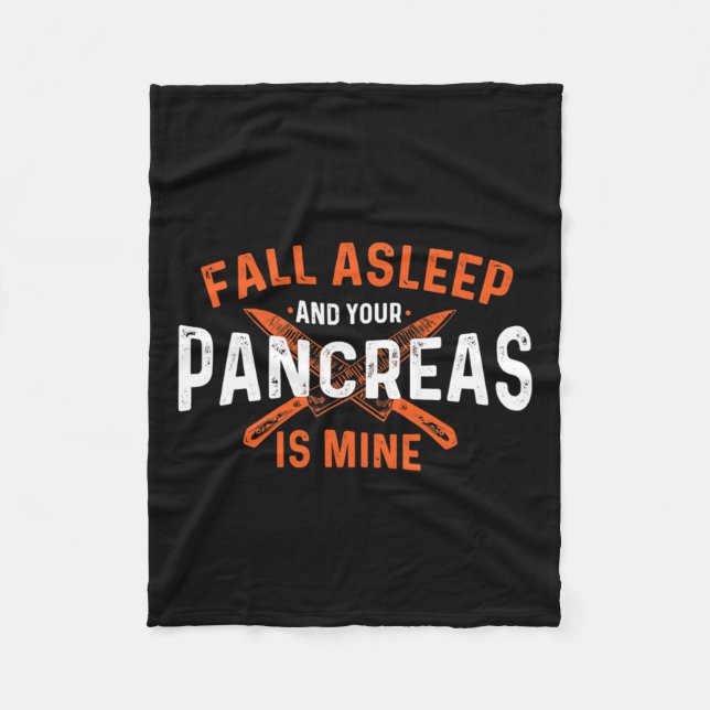 Fall av sömn och din bukspottkörtel är min - diabe fleecefilt (Framsidan)