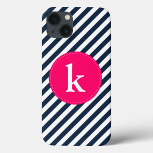 Fall av typen Navy Rand Mönster Monogram iPad Mini