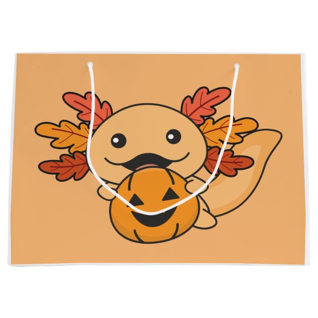 Fall Axolotl med Höst löv pumpnedgång (Framsidan)