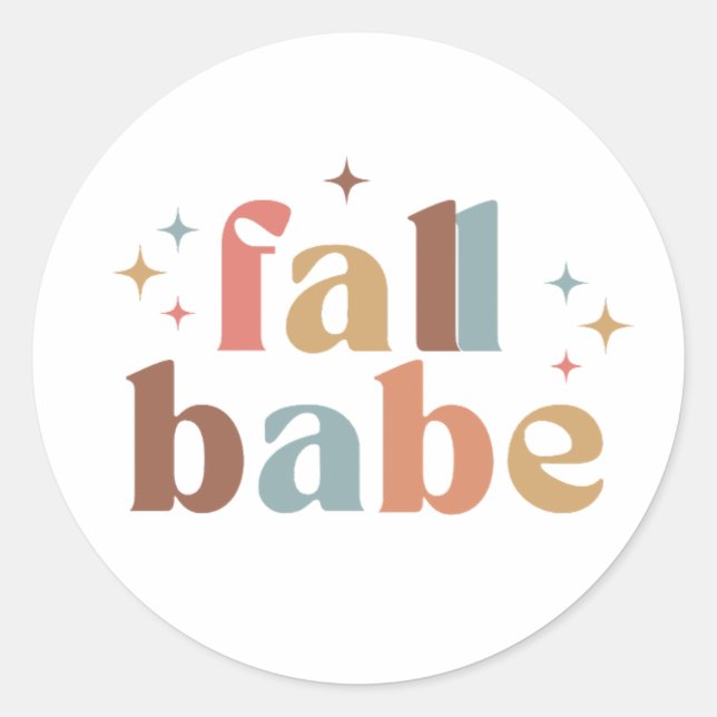 Fall Babe Runt Klistermärke (Framsida)