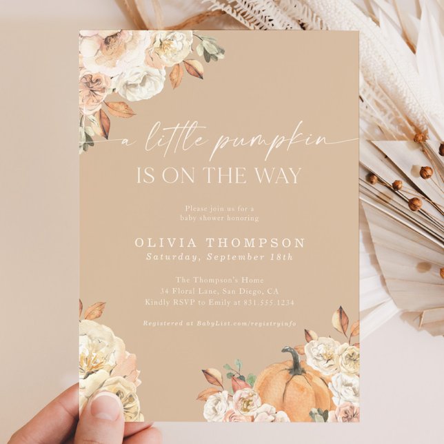 Fall Baby Baby Shower | Boho A Little Pumpkin Inbjudningar (Skapare uppladdad)