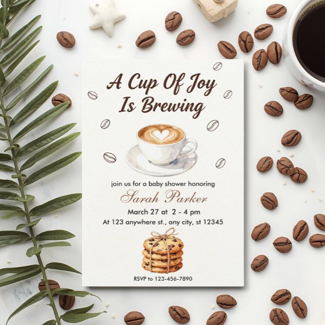 Fall Baby brygger kaffe Baby Shower Inbjudan (Skapare uppladdad)