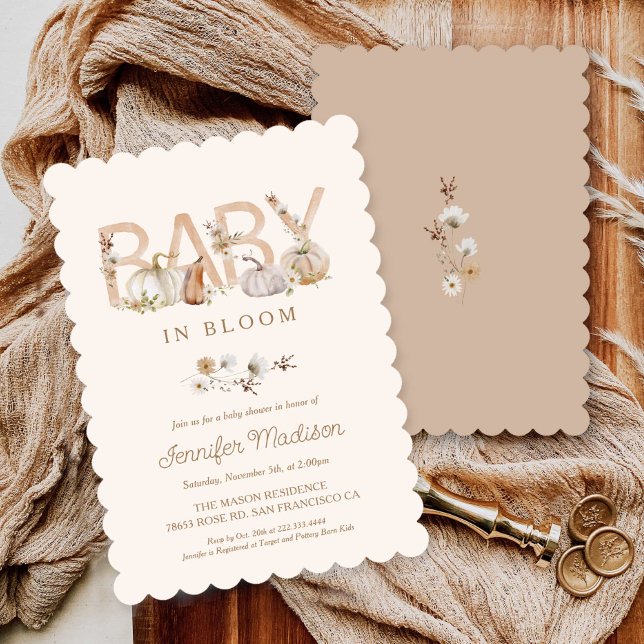 Fall Baby i BLOMMHUS-inbjudan Inbjudningar (Skapare uppladdad)