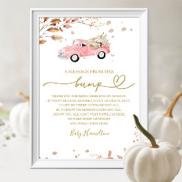 Fall Baby Shower a ett meddelande från Dumpa Sign Poster