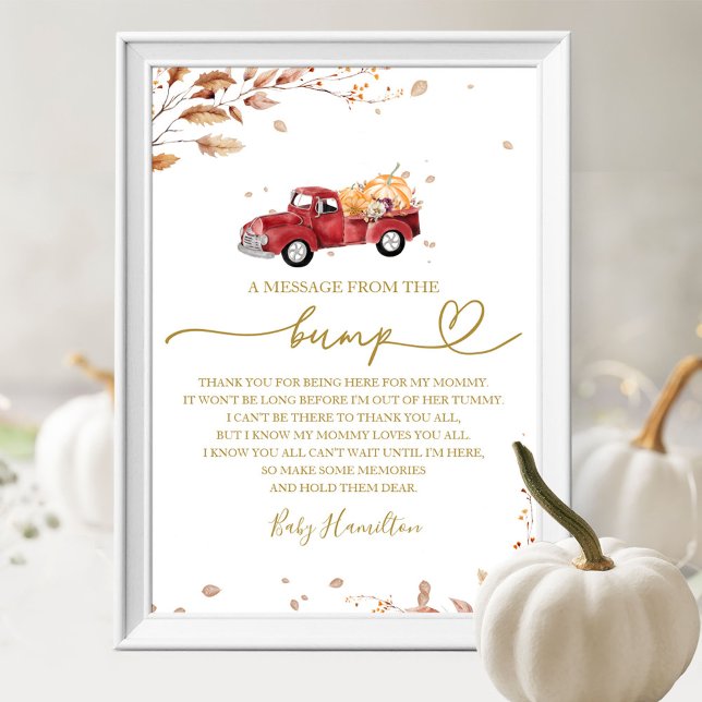 Fall Baby Shower a ett meddelande från Dumpa Sign Poster (Skapare uppladdad)