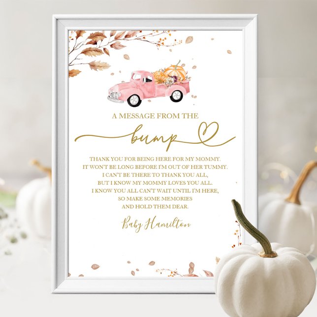 Fall Baby Shower a ett meddelande från Dumpa Sign Poster (Skapare uppladdad)