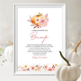 Fall Baby Shower a ett meddelande från Dumpa Sign Poster