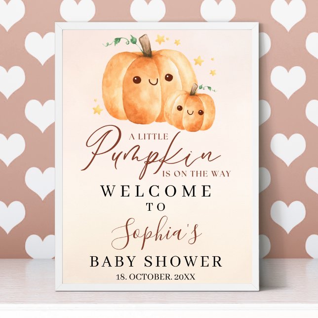 Fall Baby Shower – A Little Pumpkin Is on the way Poster (Skapare uppladdad)