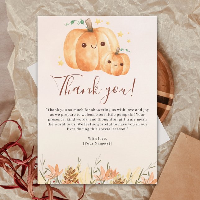 Fall Baby Shower – "A Little Pumpkin is on the way Tack Kort (Skapare uppladdad)