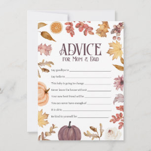 Fall Baby Shower Adapter för Mamma & Pappa Card Anteckningskort