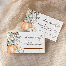 Fall Baby Shower Autumn Pumpkin Diaper Raffle Tilläggskort