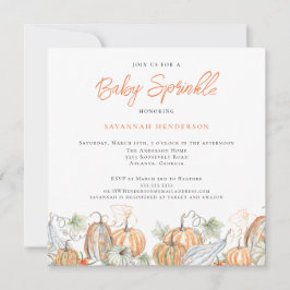 Fall Baby Shower Baby Sprinkle Pumpkin Inbjudningar