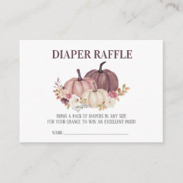 Fall Baby Shower, Blommigt Pumpkins Diaper Raffle Tilläggskort
