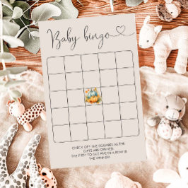 Fall Baby Shower Blue Pumpkin Lastbil Bingo Game