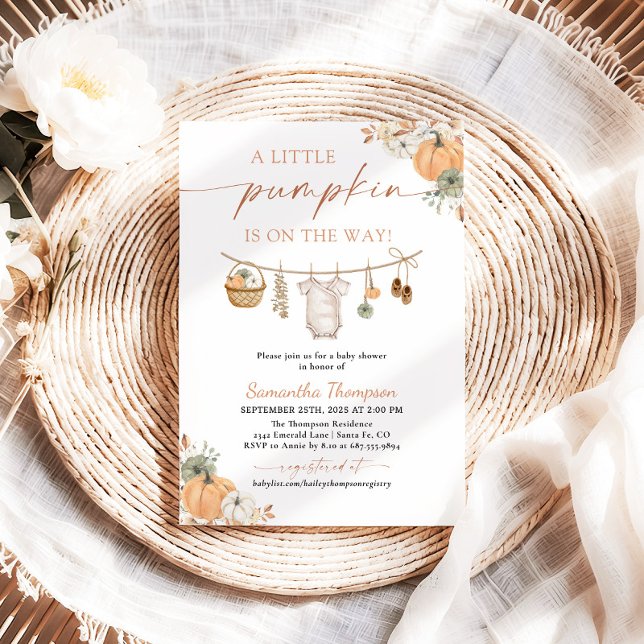 Fall Baby Shower | Boho A Little Pumpkin Inbjudningar (Skapare uppladdad)