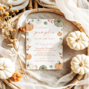 Fall Baby Shower Boho A Little Pumpkin Inbjudningar
