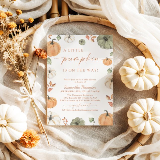 Fall Baby Shower | Boho A Little Pumpkin Inbjudningar (Skapare uppladdad)