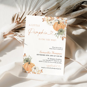 Fall Baby Shower Boho A Little Pumpkin Inbjudningar
