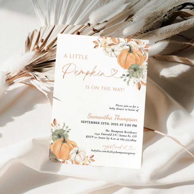 Fall Baby Shower | Boho A Little Pumpkin Inbjudningar (Skapare uppladdad)