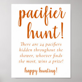 Fall Baby Shower | Brinnande Orange Nappar Hunt-te Poster