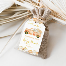 Fall Baby Shower Cute Pumpkin Harvest Tack Presentetikett