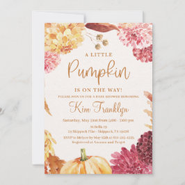 Fall Baby Shower En liten Pumpkin är på vägen Inbjudningar