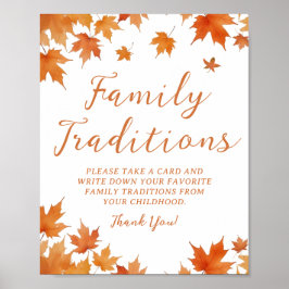 Fall Baby Shower Family Traditions-spel Poster