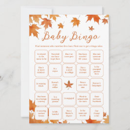 Fall Baby Shower Find the Guest Bingo Game Card Inbjudningar